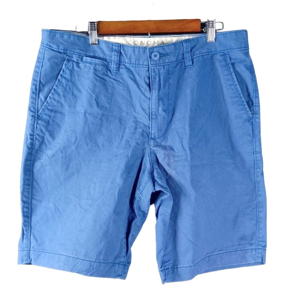 Sonoma Blue Cotton Bermuda Golf Shorts Mens Size 36